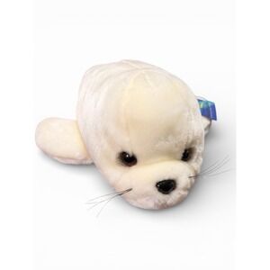 Sea World White Harp Seal Pup Plush Stuffed Toy Animal Theme Park Gift NWT New